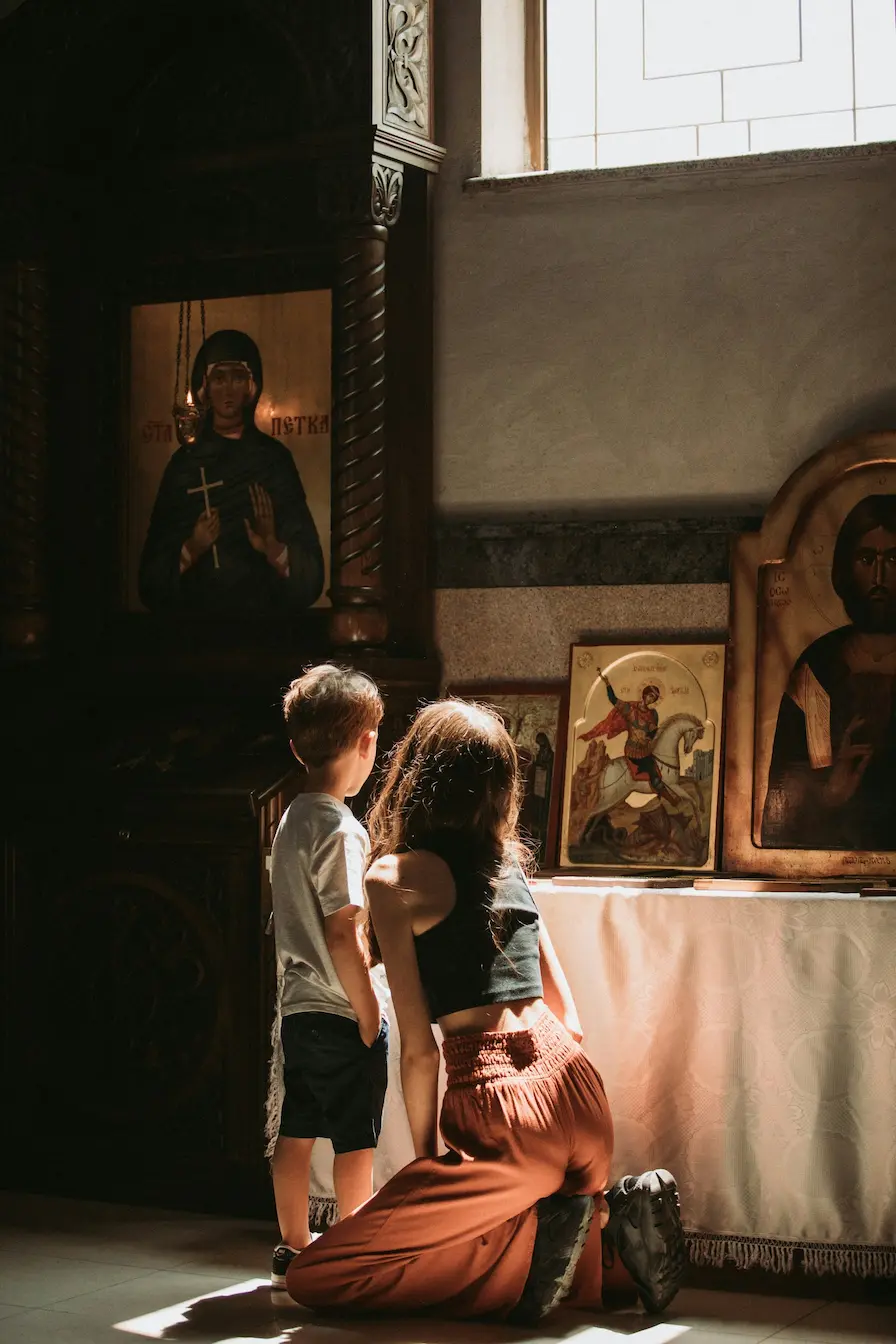 La oración de la noche en familia